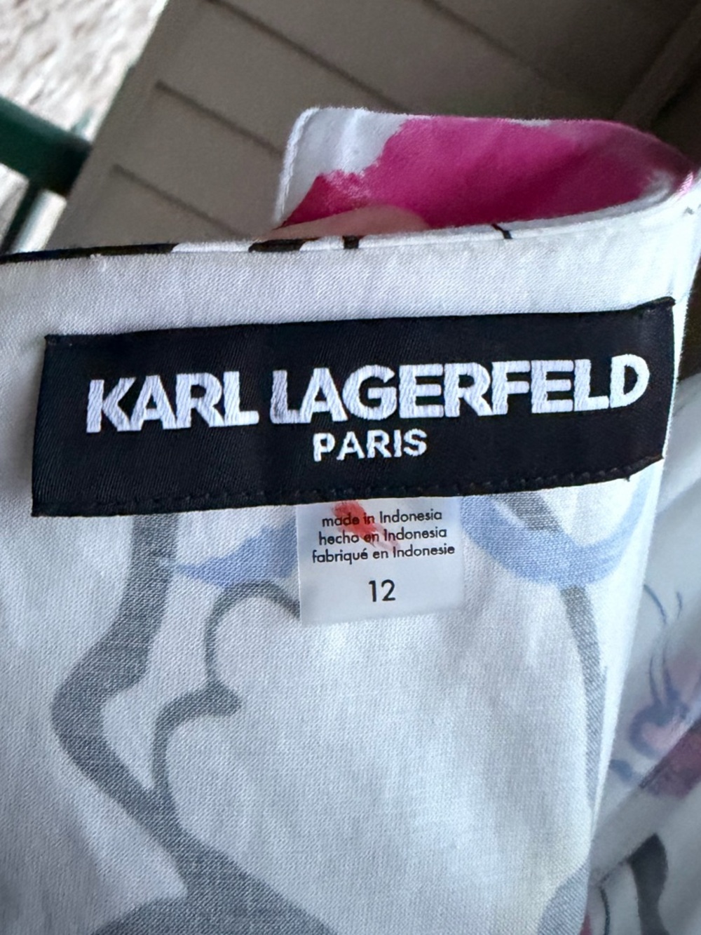 🆕🌸🦋Karl Lagerfeld Paris Floral Midi Cotton Pockets Dress White Summer Size4 6 12 - Picture 14 of 17